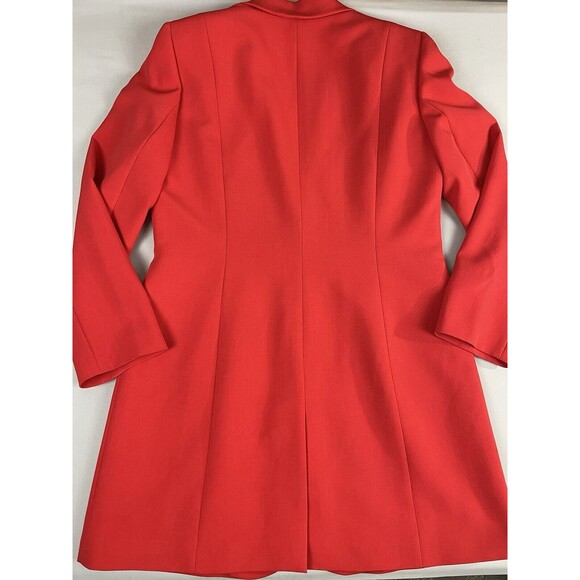 Tahari Arthur S. Levine 2 PC Suit Women’s Skirt 10 Longline Jacket 12 Orange Red - Picture 3 of 16